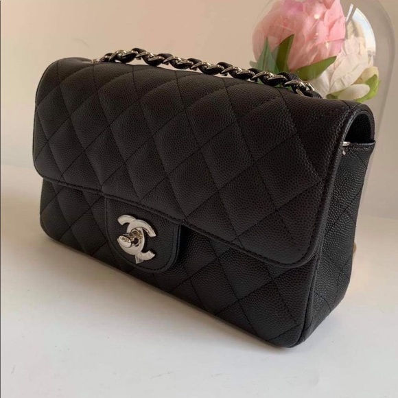 SOLD Chanel 18C Black Matte Caviar Mini Rectangle - Picture 3 of 8